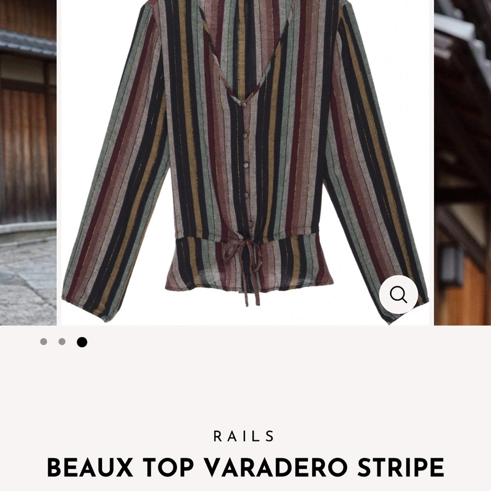 Rails beaux top Veradero stripe sleeve top. Size small.